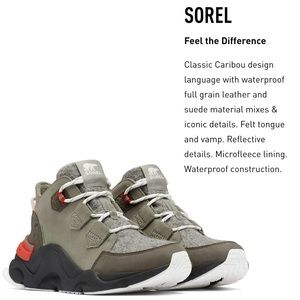 Sorel Women's Kinetic Rngd Caribou Boot — Waterproof Leather Winter Shoes 8